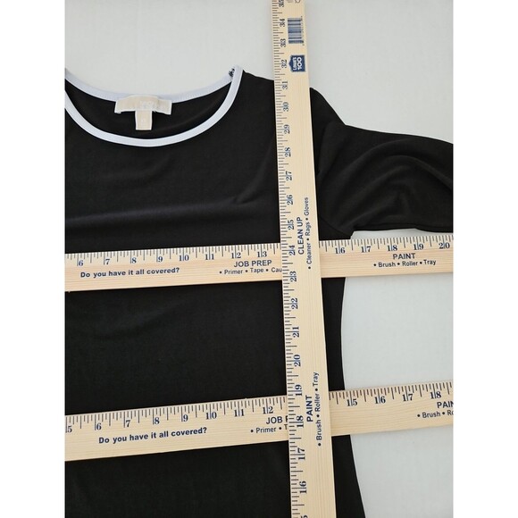 MICHAEL Michael Kors Flounce Dress Black w/ White Trim Bell Sleeves XS - Picture 7 of 9